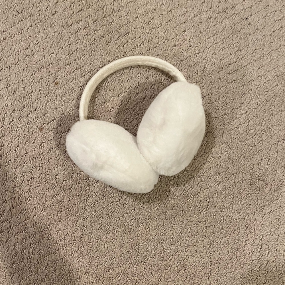 White fuzzy ear muffs